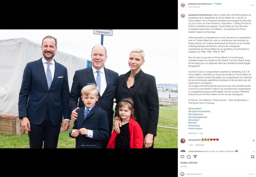 Die Monaco-Royals mit Kronprinz Haakon.