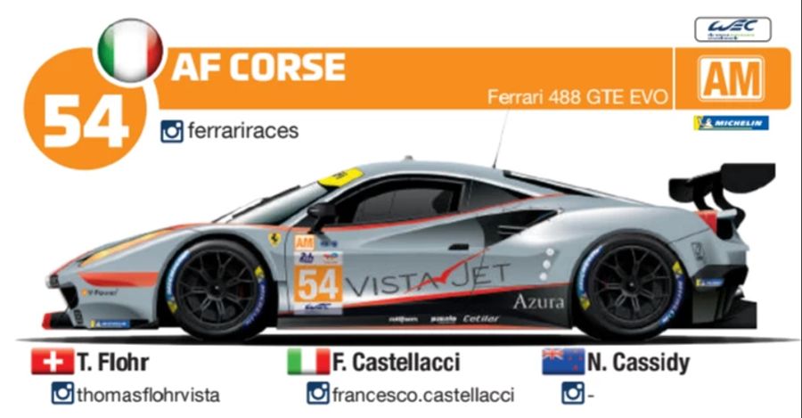 Thomas Flohr startet im AF-Corse-Ferrari mit der Startnummer 54.