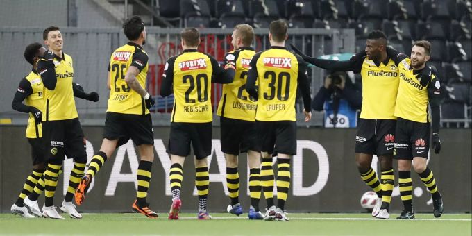Torschütze Jean Pierre Nsame bejubelt seinen Treffer im Spiel gegen Lausanne. YB