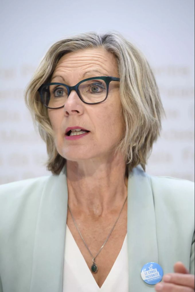 Maya Graf spricht während einer Medienkonferenz des Ja-Komitees für einen zweiwöchigen Vaterschaftsurlaub im August 2020 in Bern. Maya Graf Grüne