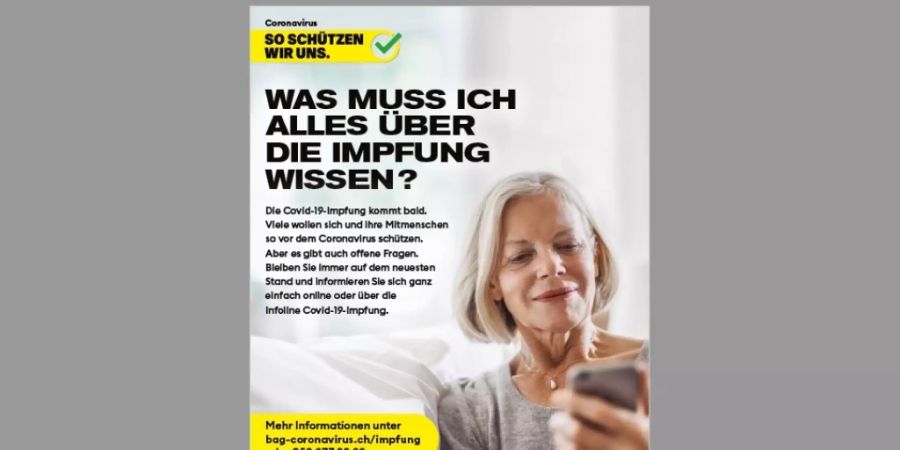 Eines der Plakate für die Kampagne des Bundes für die Covid-19-Impfung.