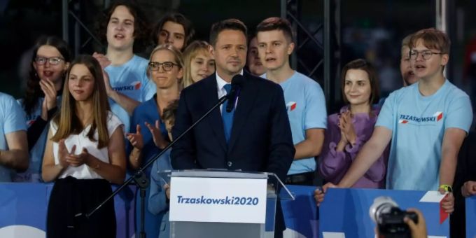 Rafal Trzaskowski im Präsidentschaftswahlkampf in Polen. Polen
