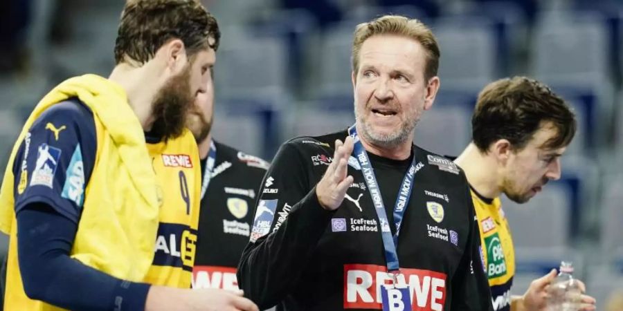 Trainer Martin Schwalb vermied mit den Rhein-Neckar Löwen einen weiteren Rückschlag in der Handball-Bundesliga. Foto: Uwe Anspach/dpa