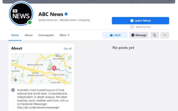 ABC News kann auf Facebook keine journalistischen Inhalte mehr teilen. Alle bisherigen Einträge wurden von der Plattform gelöscht. Facebook ABC News