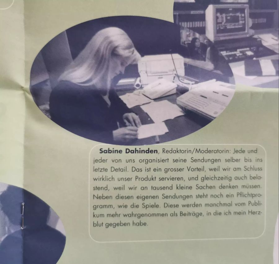 März 1997: Sabine Dahinden schreibt in der internen Hauszeitung LIVE über das Tagesfernsehen TAG.