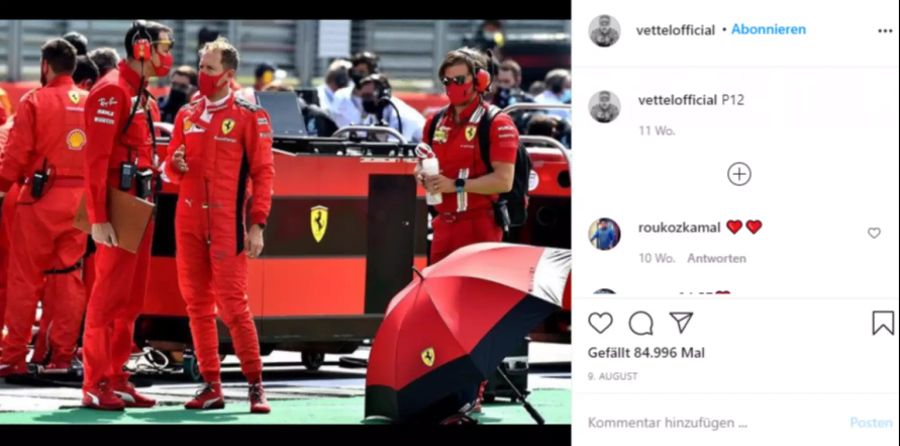 Sebastian Vettel bei der Besprechung mit seinem Team.