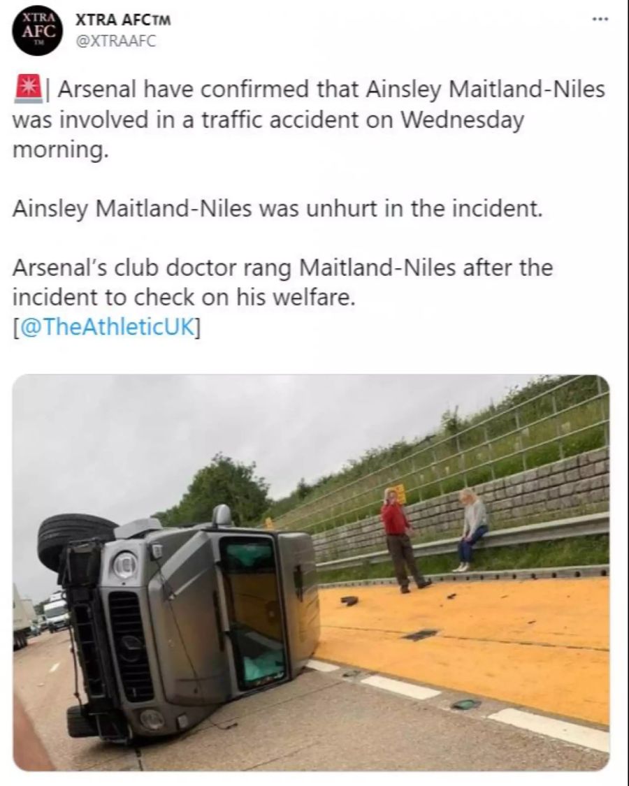 Arsenal Ainsley Maitland-Niles Unfall