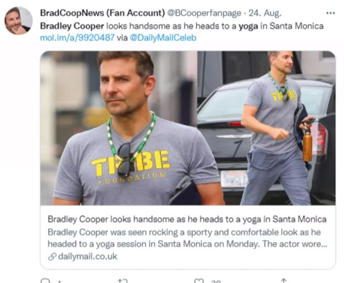 Bradley Cooper beim Gang ins Yoga-Studio. Bradley Cooper