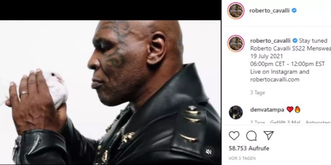 Mike Tyson ist das neue Gesicht von Roberto Cavalli. Mike Tyson
