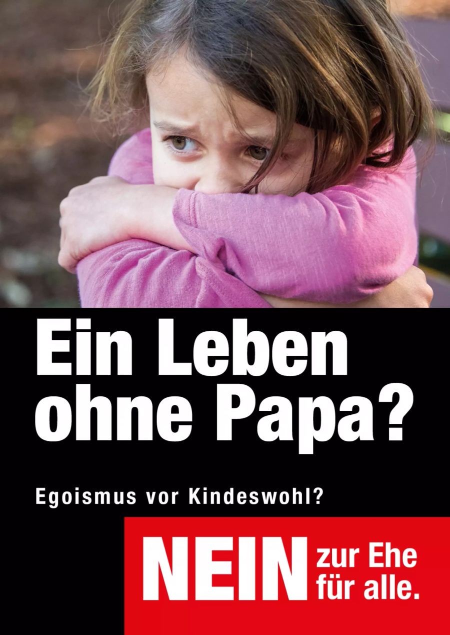 Mit verzweifelten Kindern macht das Komitee gegen die «Ehe für alle» Stimmung.