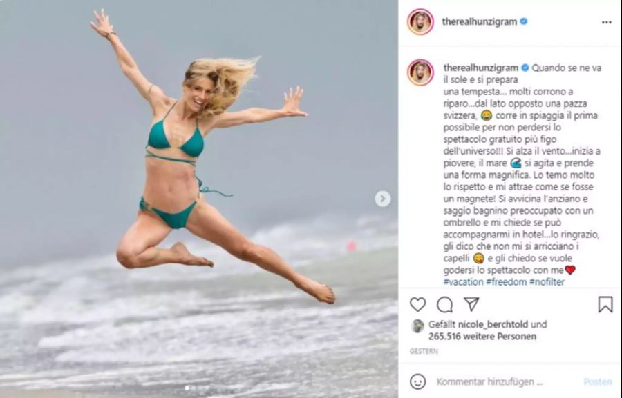 Michelle Hunziker liebt die Gewitter-Stimmung am Meer.