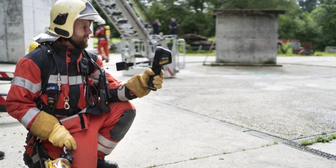 Feuerwehrübung in Zürich. Feuerwehr
