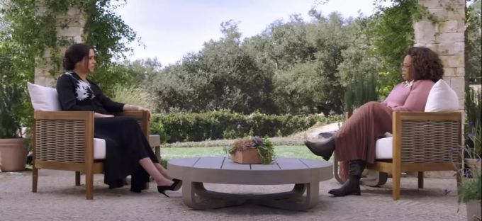 Meghan Markle im Interview mit Oprah Winfrey. Meghan Markle Oprah Winfrey
