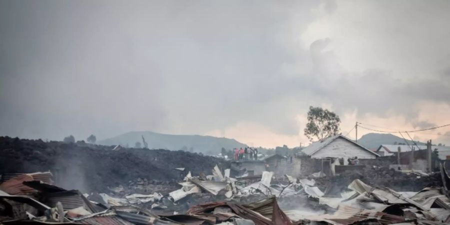 Aussenbezirke von Goma nach dem Vulkanausbruch