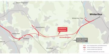 Übersichtskarte Brüttenertunnel.