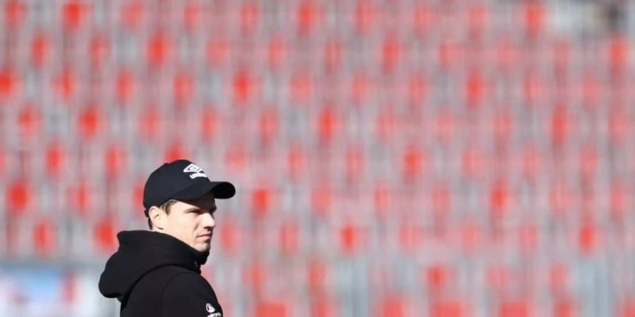 Nürnbergs Trainer Robert Klauss hatte mit der Erläuterung seines Matchplans für Aufmerksamkeit gesorgt. Foto: Daniel Karmann/dpa