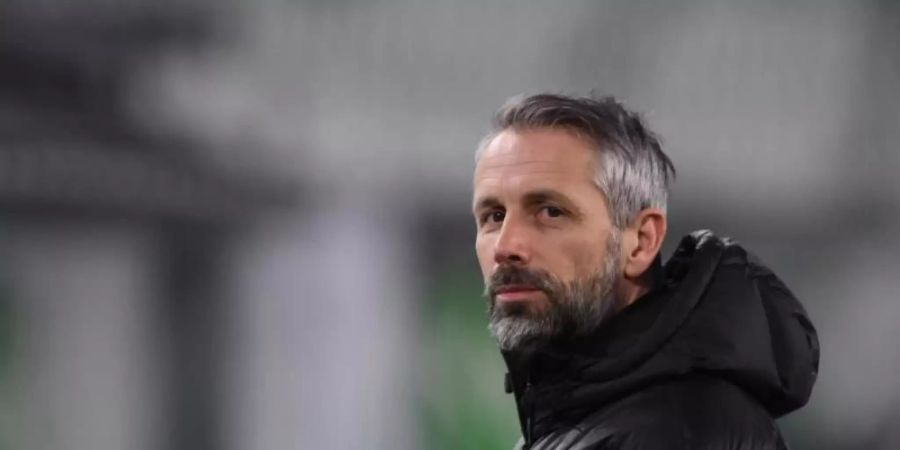 Gladbachs Noch-Trainer Marco Rose steht gegen Manchester City im Fokus. Foto: Swen Pförtner/dpa