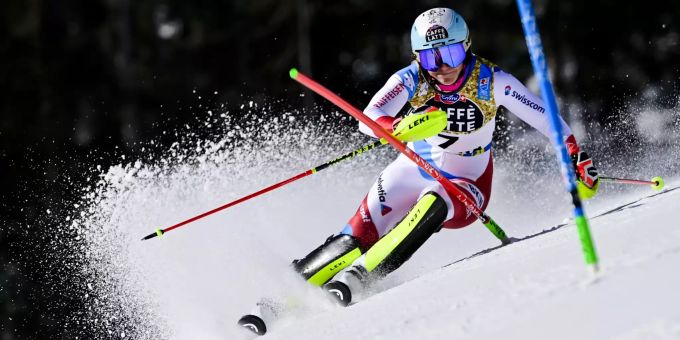 Wendy Holdener im Slalom an der alpinen Ski-WM in Cortina d'Ampezzo. Wendy Holdener Slalom Cortina