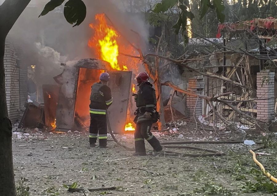 Feuerwehrleute Angriff Ukraine