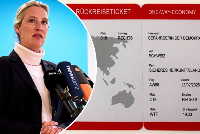 Alice Weidel Rückreiseticket