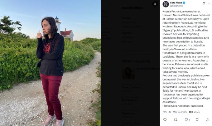 Kseniya Petrova forschte vor ihrer Festnahme durch Donald Trump und seine US-Regierung in Boston an der Harvard Medical School. Donald Trump