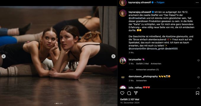 Für die Rolle musste das Model ein hartes Training durchlaufen. der palast