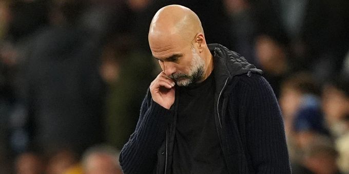 City-Trainer Pep Guardiola reagiert mit Selbstkritik nach der Niederlage im Derby. Manchester City Pep Guardiola