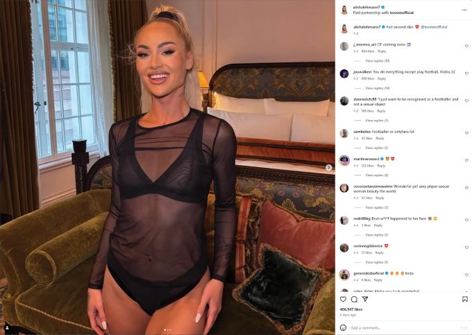 Alisha Lehmann posiert freizügig auf Instagram. Alisha Lehmann Instagram