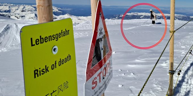 Diese Touristin begibt sich für eine Botschaft im Schnee auf dem Jungfraujoch in «Lebensgefahr». Jungfraujoch
