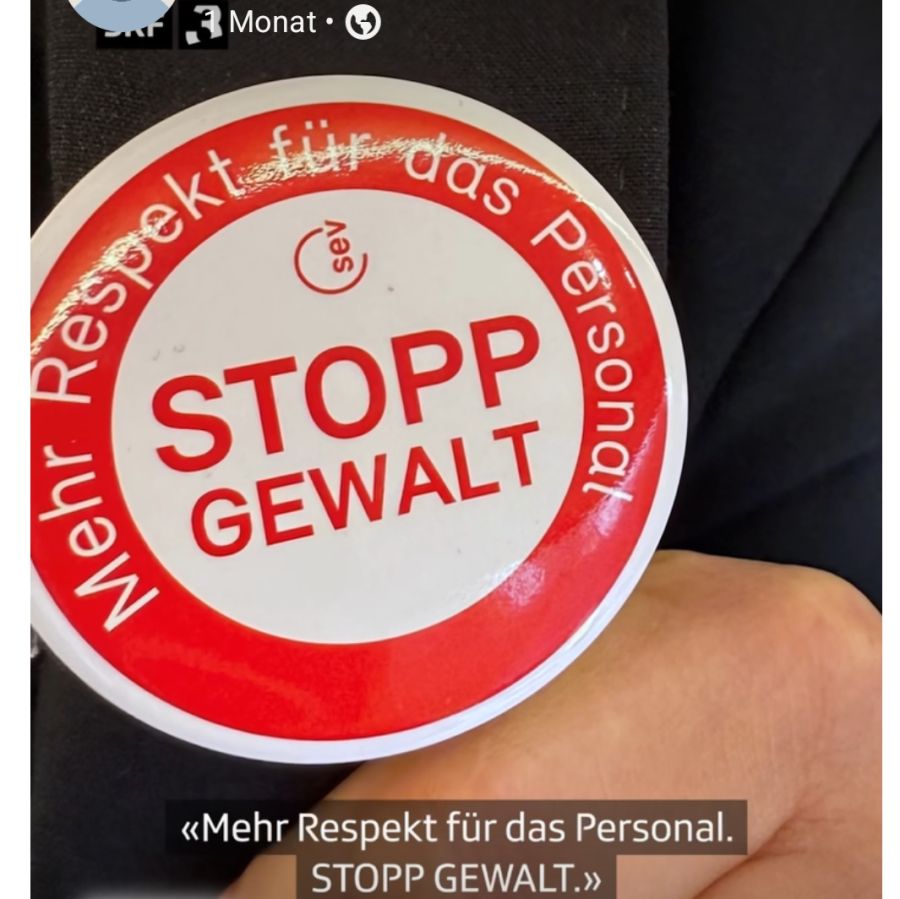 Dieser rote Pin der Zugbegleiterin brachte sie zum Nachdenken.