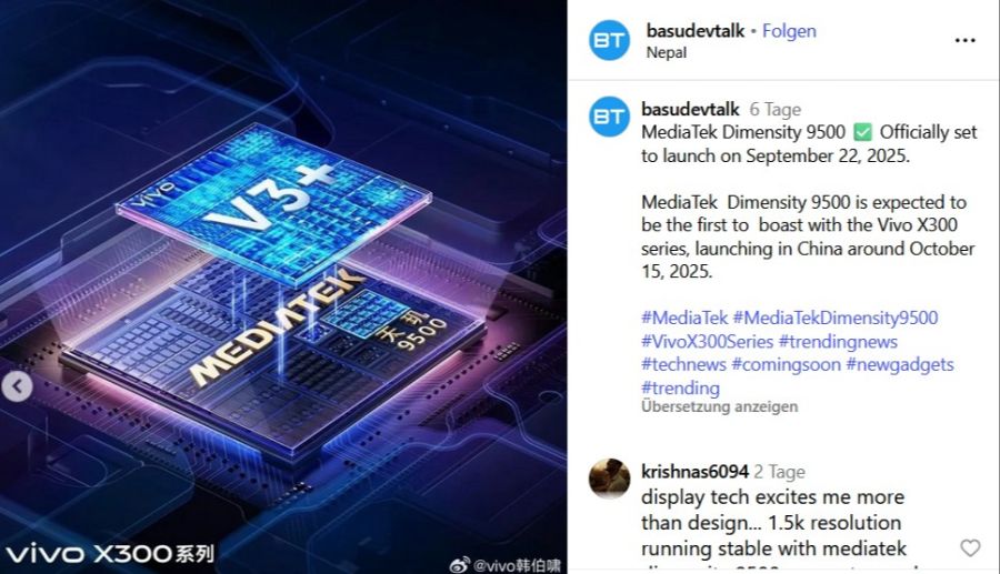 mediatek dimensity 9500