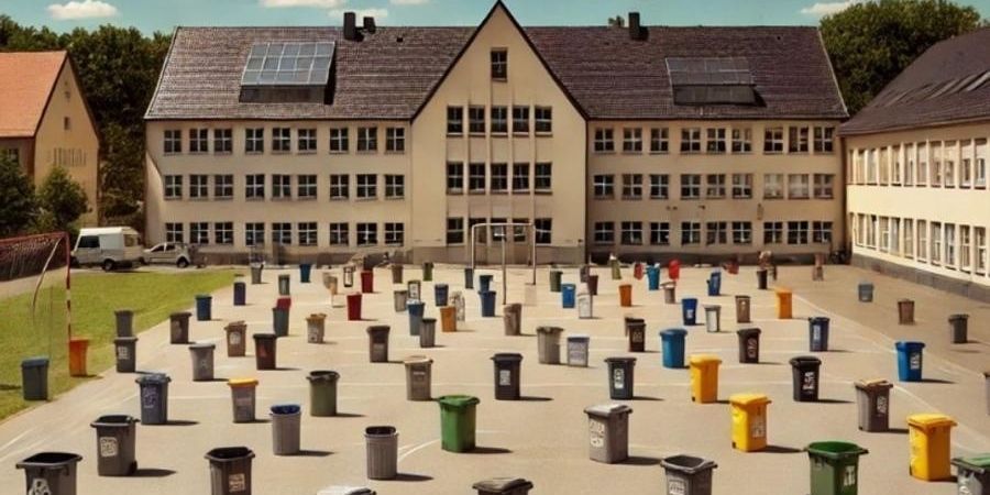 Abfalleimer Schulhof