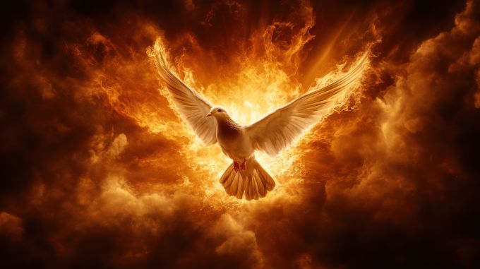 Die Taube ist im Christentum ein Symbol für den Heiligen Geist. Heiliger Geist
