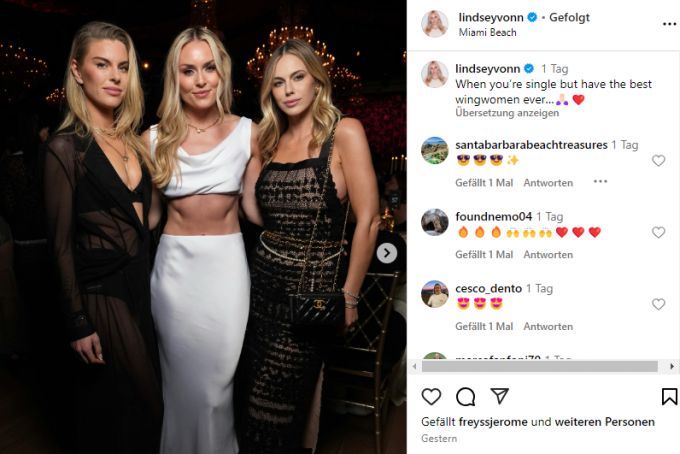 Lindsey Vonn und ihre «Wingwomen», darunter Schwester Karin (l). Lindsey Vonn