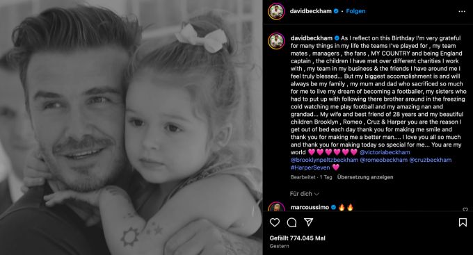 Trotz aller Erfolge ist David Beckham besonders stolz auf seine Familie. david beckham