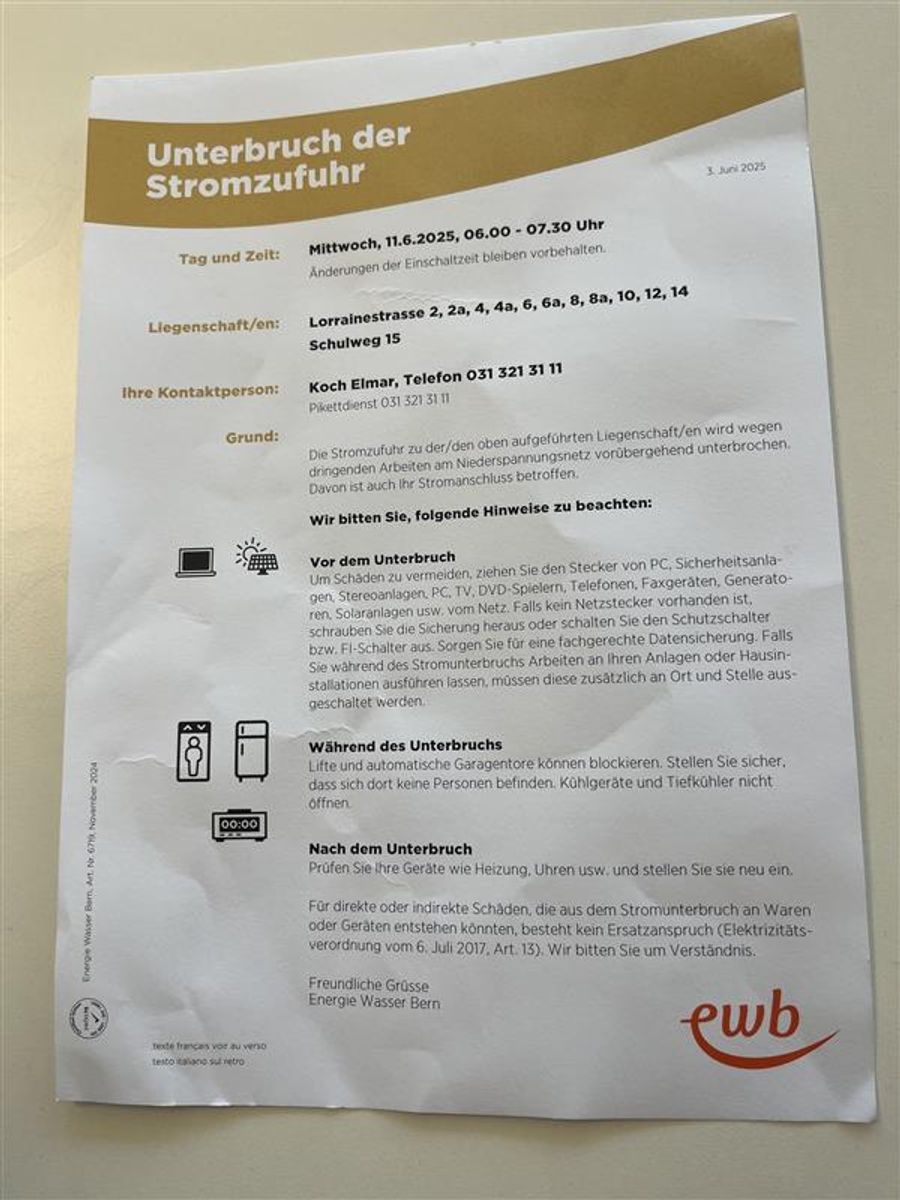 EWB Lorrainequartier Strom