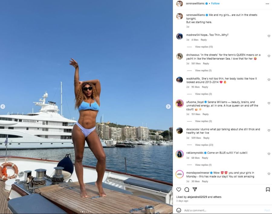 Die Tennis-Legende überrascht ihre Fans mit neuen Ferienfotos.