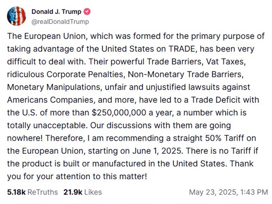 Trump Posting Zölle Dax