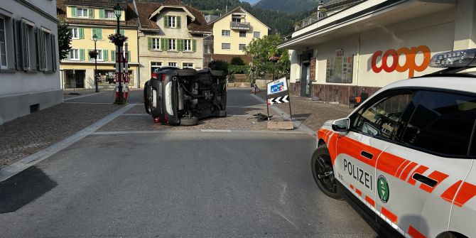 Selbstunfall in Mels
