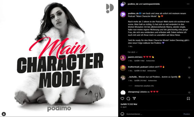 Samira Yavuz teilt ihre Empfindungen nun in ihrem Podcast «Main Character Mode». Samira Yavuz Podcast