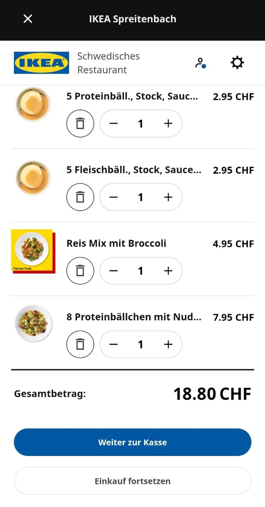 Ikea betont, dass eine vierköpfige Familie in der hauseigenen Beiz nach wie vor unter 20 Franken Zmittag essen könne – und rechnet vor.