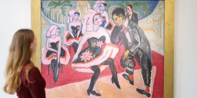 Das Gemälde «Tanz im Varieté» zeigt eine Tanzszene – einen sogenannten «Cakewalk» – mit einem schwarzen Protagonisten und einer weissen Tänzerin. (Archivbild) Tanz im Varieté»