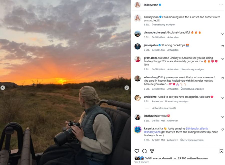 Die Ski-Queen begibt sich auf Safari.