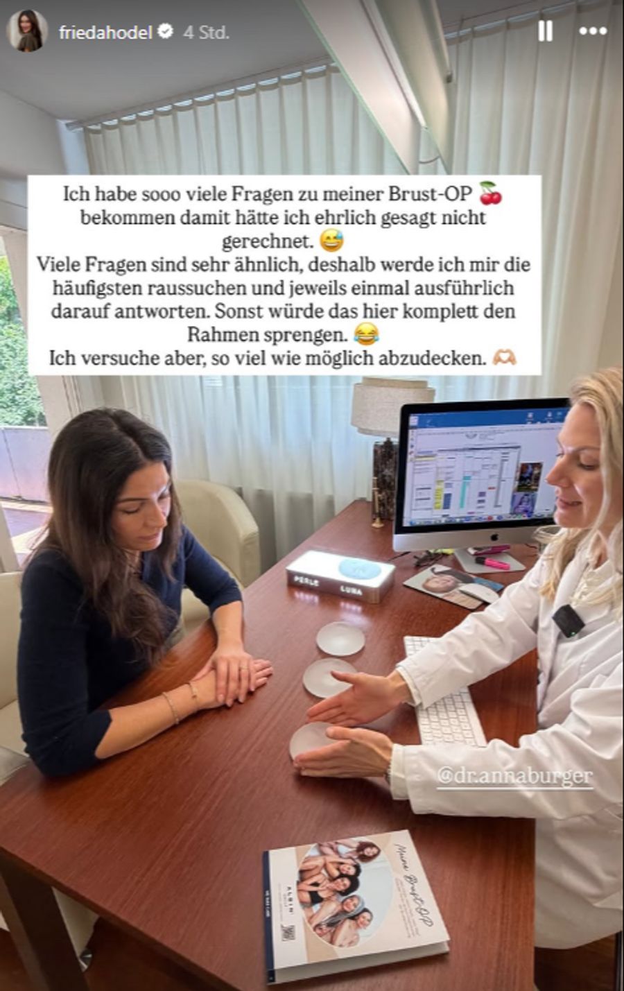 Frieda Hodel wurde mit Fragen zu ihrer Brust-OP geradezu bombardiert.