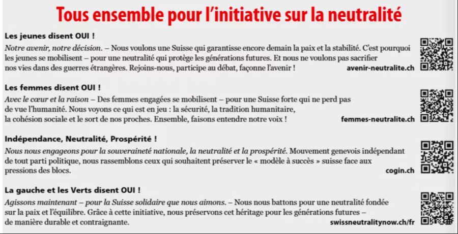 Noch am Mittwochvormittag stand: «La gauche et les Verts disent OUI!»