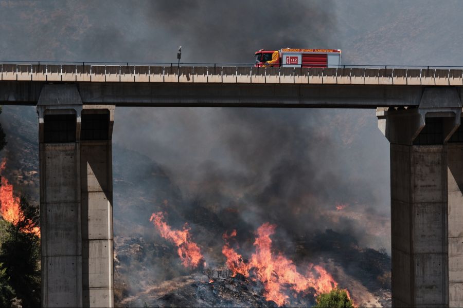In Südspanien breitete sich ein Waldbrand rasch aus.