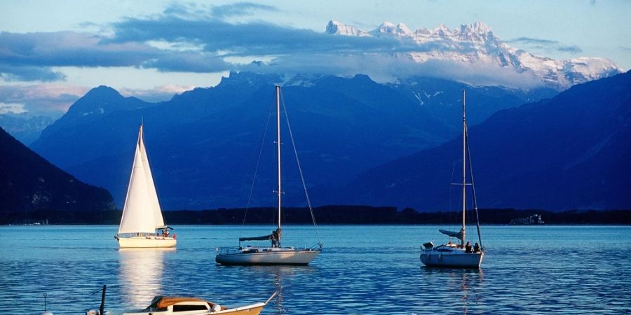 Genfersee Segelboote Berge Himmel