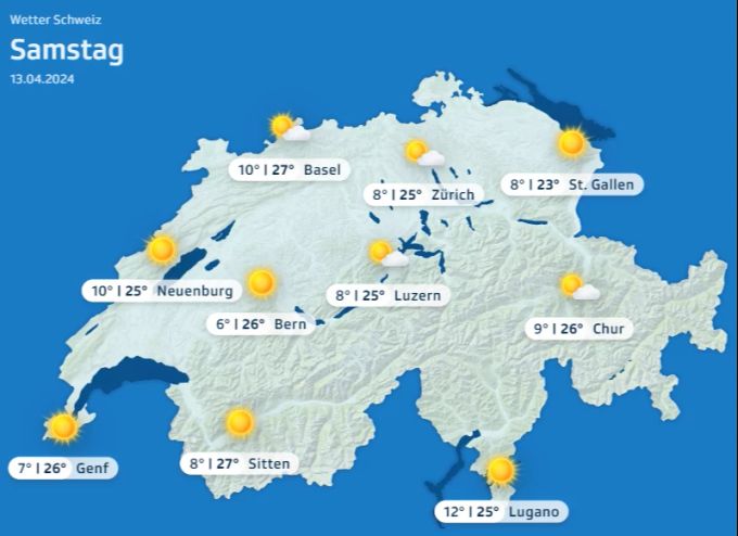 Am Samstag wird das Wetter bereits wieder sehr warm. Wetter