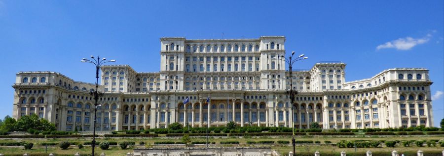 Das Parlamentsgebäude in Bukarest.