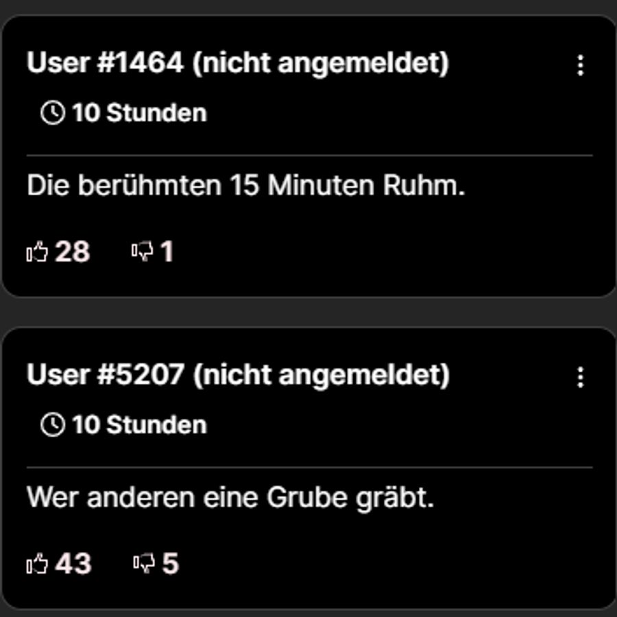 «Wer anderen eine Grube gräbt...», schreibt jemand an Pascal Schmitz.